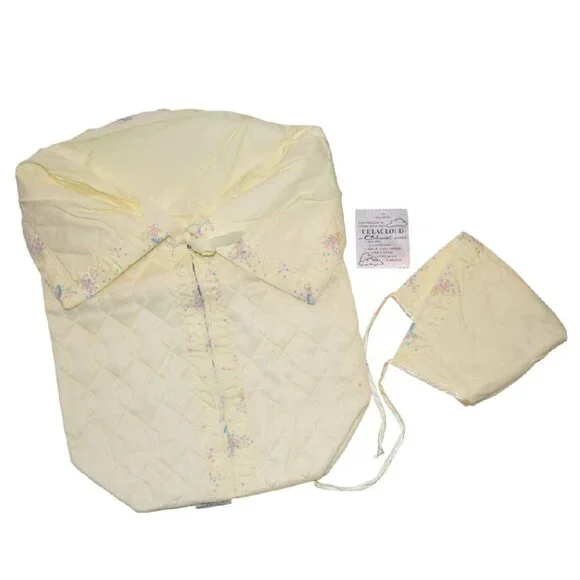 1970s Vintage Baby Quilted Bunting Sleeper Bonnet Eastex Boxed - Picture 9 of 12